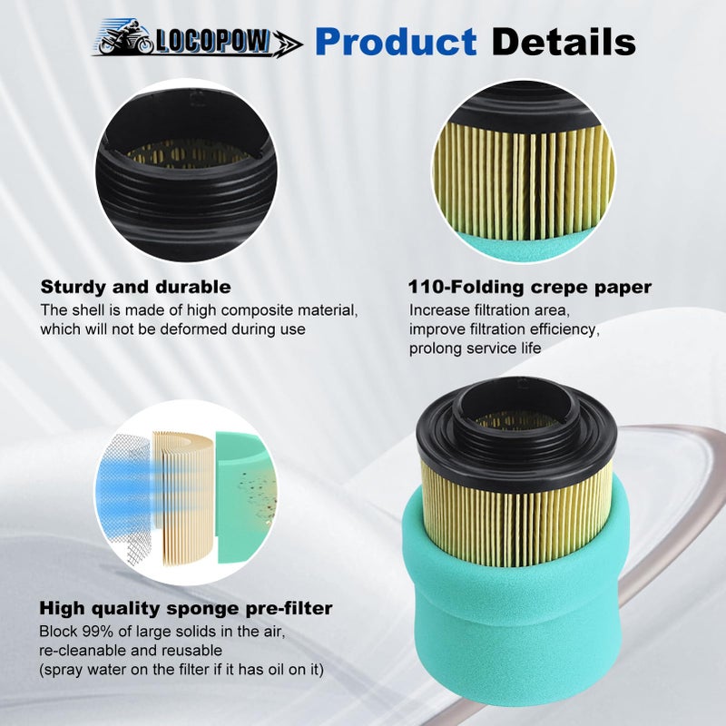 LOCOPOW 707800371 Air Filter Part for Can Am Outlander Renegade 570 450 850 650 800R 1000 1000R Max DPS XMR XT XTP STD XXC 2012 2013 2014 2015 2016 2017 2018 2019 2020 2021 2022 2023 2024 2025 - Image 3
